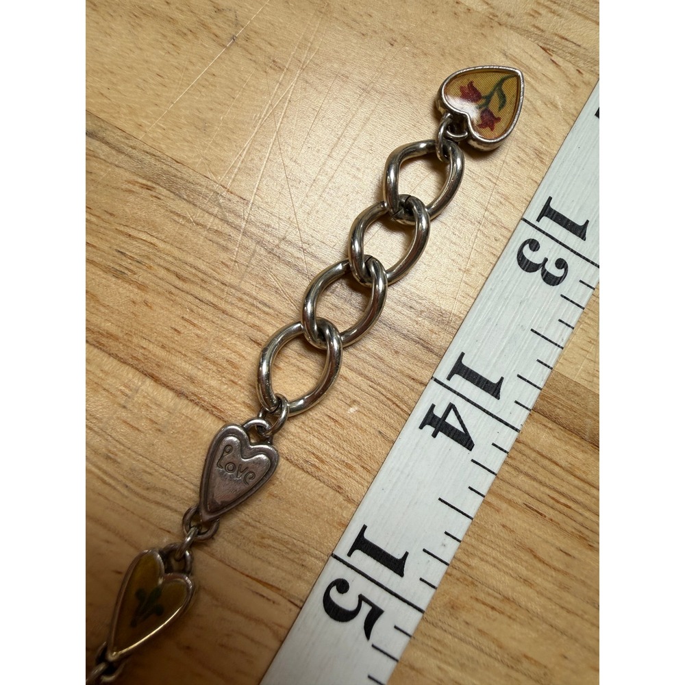 Brighton Silver Floral Heart Link Bracelet Watch Piccadilly Needs Batteries - Picture 6 of 15